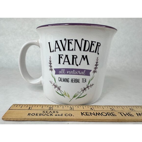 Open Road Brands Lavender Farm Calming Herbal Tea Ceramic Mug Cottage Flower NEW - Picture 9 of 11